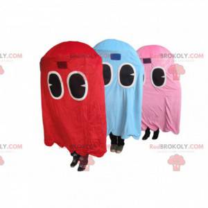 Trio de mascotes fantasmas do Pacman, o famoso videogame! -