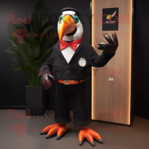nan Toucan mascot costume character dressed with a Dress Pants and Digital watches