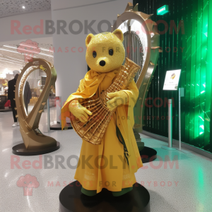 Gold Celtic Harp maskot...