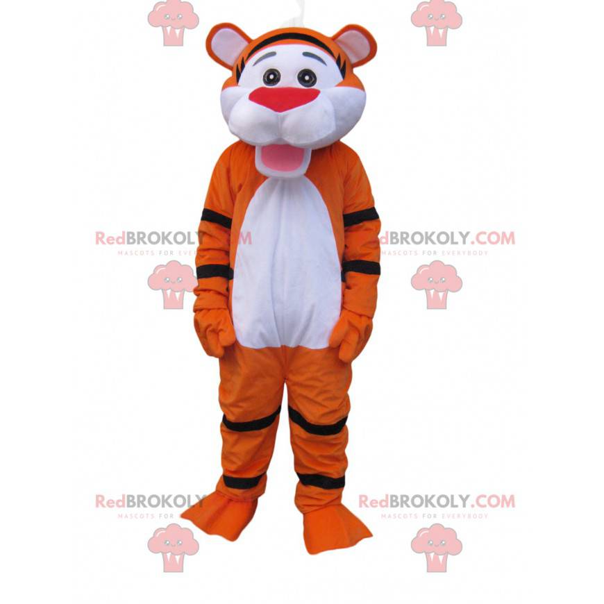 Very happy fluorescent orange tiger mascot - Redbrokoly.com Very happy fluorescent orange tiger mascot - Redbrokoly.com