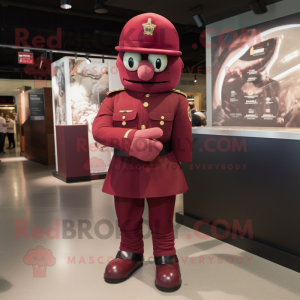 Maroon Army Soldier maskot...