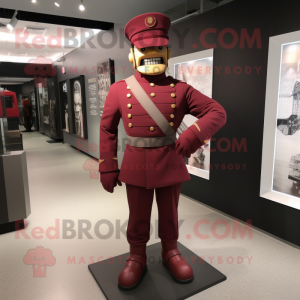 Rödbrun Army Soldier maskot...