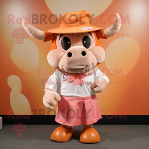 Peach Bull maskot kostume...