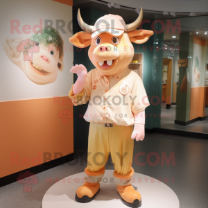 Peach Bull mascotte kostuum...