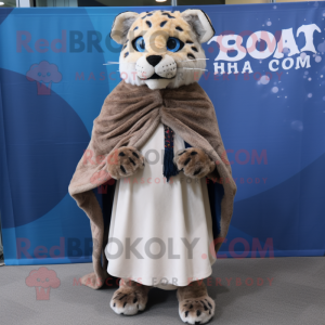 nan Bobcat mascot costume character dressed with a Cover-up and Shawls