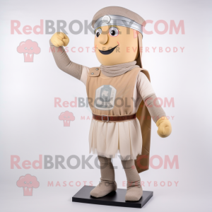 Beige romersk soldat maskot...