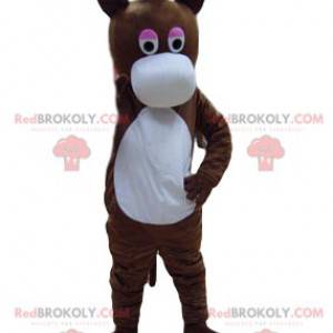 Brown donkey mascot with a big white muzzle - Redbrokoly.com