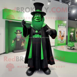 Svart Leprechaun Hat maskot...