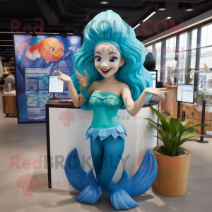 Cyan Mermaid mascotte...