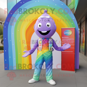 Lavendel regnbåge maskot...