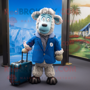 Blue Merino Sheep maskot...