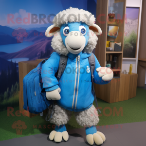 Blue Merino Sheep maskot...