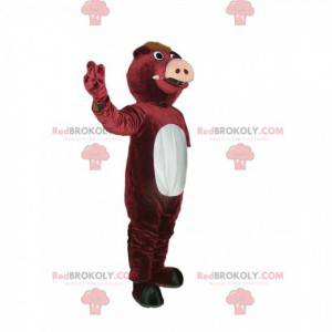 Mascote de javali marrom com um lindo focinho - Redbrokoly.com