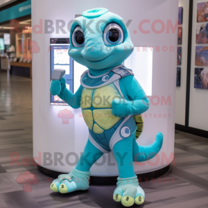 Teal Sea Turtle mascotte...