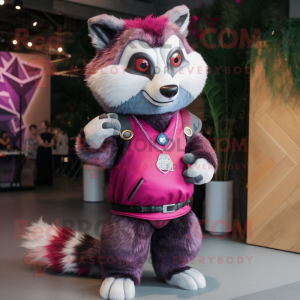 Magenta Raccoon maskot...