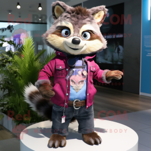 Magenta Raccoon maskot...