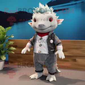 Grijs Axolotls mascotte...