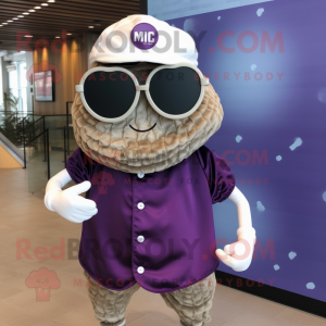 Purple Oyster maskot kostym...