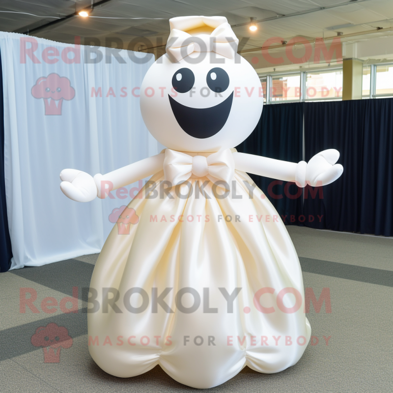 Cream Soda Can mascot costume character dressed with a Ball Gown and Bow ties