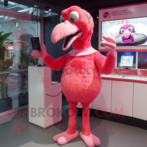 nan Flamingo mascot costume character dressed with a Trousers and Gloves