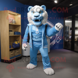 Blå Sabeltand Tiger maskot...