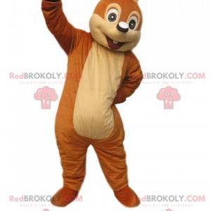 Mascote esquilo marrom muito entusiasmado - Redbrokoly.com