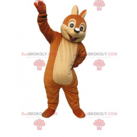Mascote esquilo marrom muito entusiasmado - Redbrokoly.com