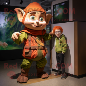 Rust Elf mascot costume character dressed with a Windbreaker and Watches