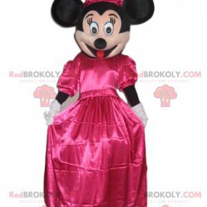 Minnie mascot with a fuchsia satin dress - Redbrokoly.com