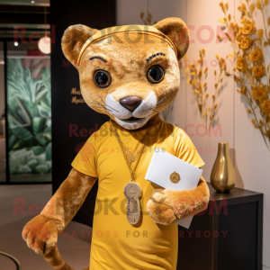 Gouden Jaguarundi mascotte...