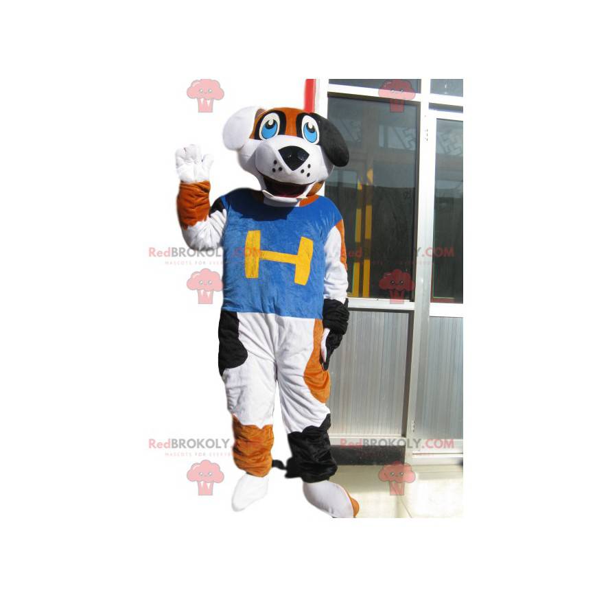Grå musemaskot med julehue og tørklæde - Redbrokoly.com Grå musemaskot med julehue og tørklæde - Redbrokoly.com