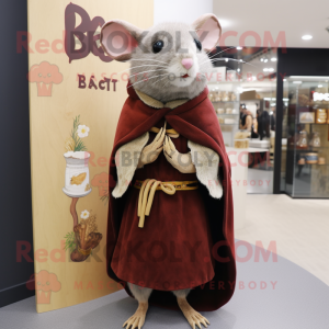 Olive Rat mascot costume character dressed with a Mini Dress and Shawls