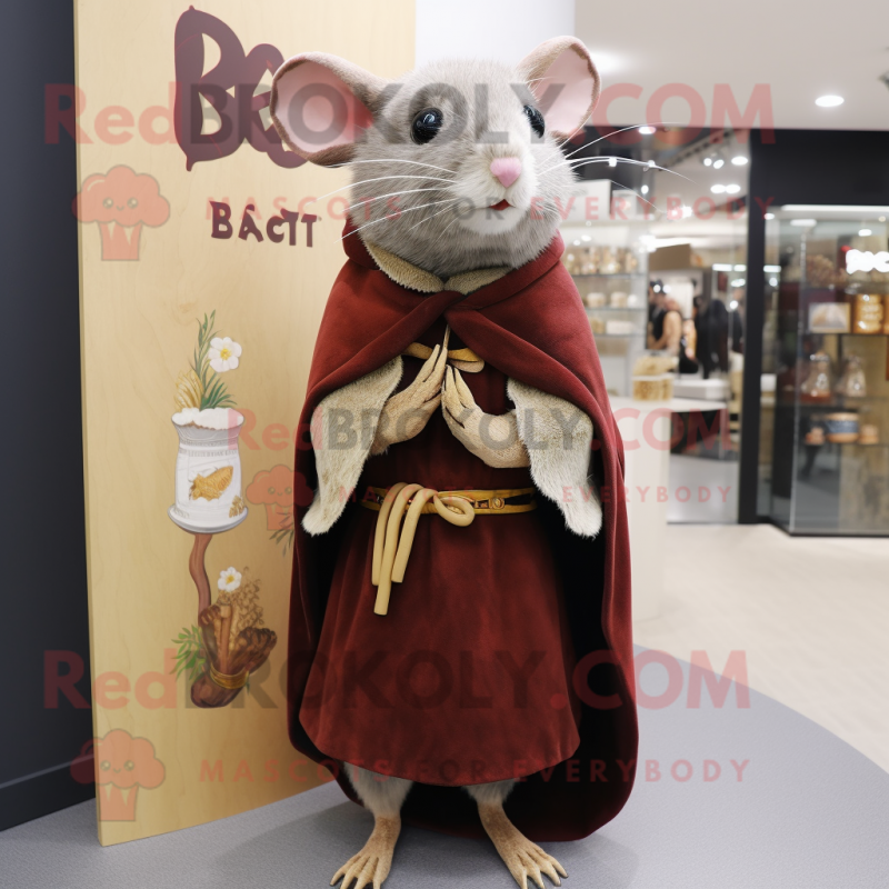 Olive Rat mascot costume character dressed with a Mini Dress and Shawls Olive Rat mascot costume character dressed with a Mini Dress and Shawls
