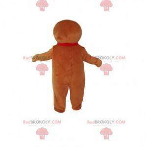 Gingerbread man mascot with a red scarf - Redbrokoly.com