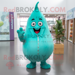 Teal Pear mascotte kostuum...