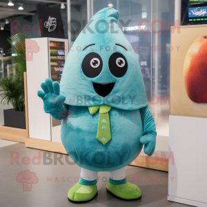 Teal Pear maskot kostume...