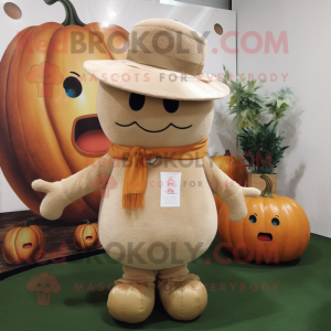 Beige Pumpkin maskot drakt...