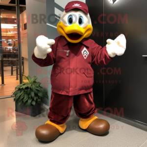 Maroon Geese maskot kostume...