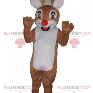 Funny reindeer mascot with a beautiful red nose - Redbrokoly.com