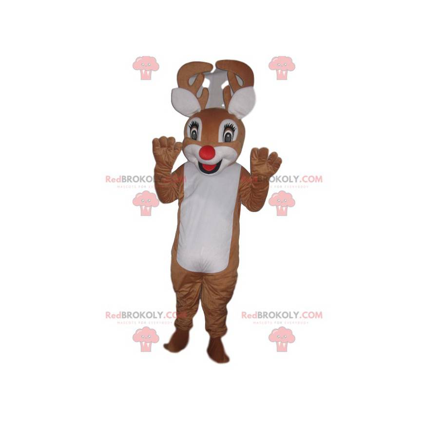 Funny reindeer mascot with a beautiful red nose - Redbrokoly.com