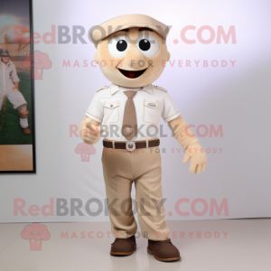 Tan Ice Cream mascot costume character dressed with a Chinos and Cufflinks