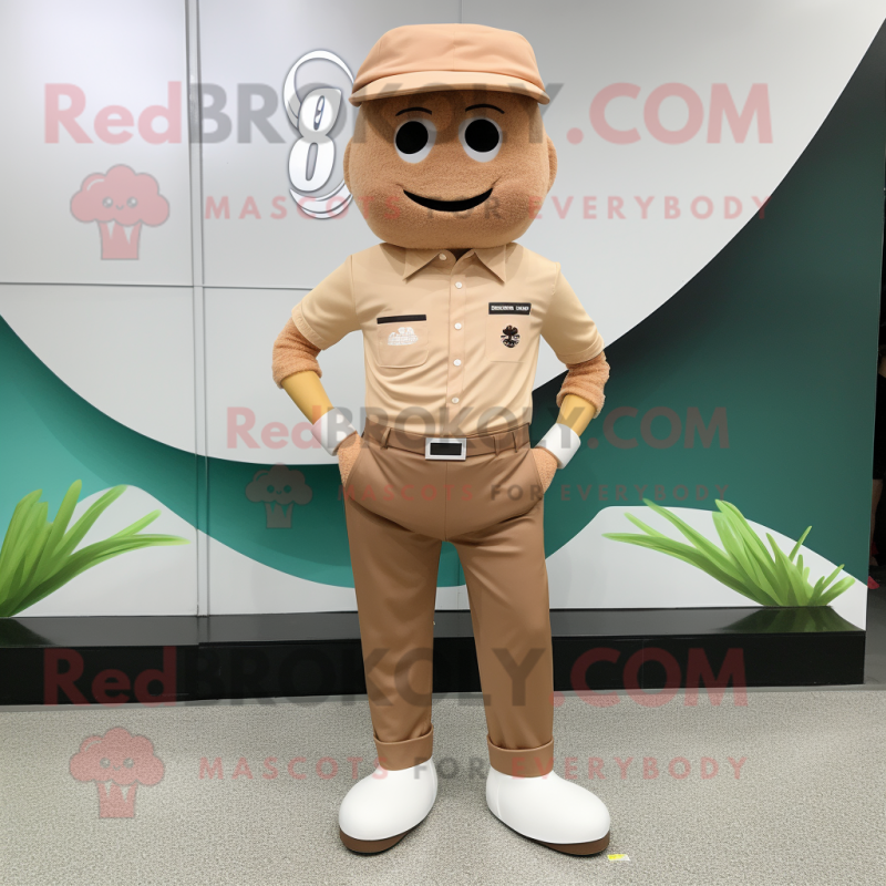 Tan Ice Cream mascot costume character dressed with a Chinos and Cufflinks Tan Ice Cream mascot costume character dressed with a Chinos and Cufflinks