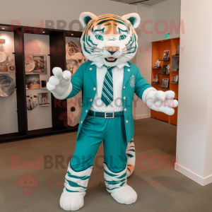 Teal Tiger mascotte kostuum...