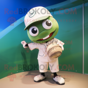 Olive Baseball Ball mascot costume character dressed with a Shorts and Clutch bags