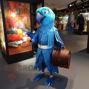 Blå papegøje maskot kostume...