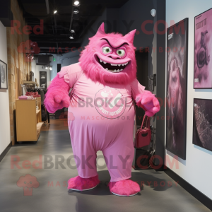 Pink Ogre mascotte kostuum...