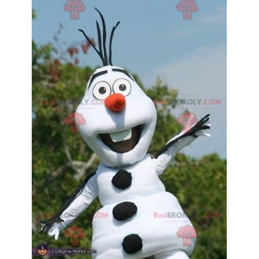 Mascotte de bonhomme de neige blanc et noir - Redbrokoly.com