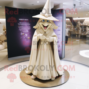 Beige Witch S Hat maskot...