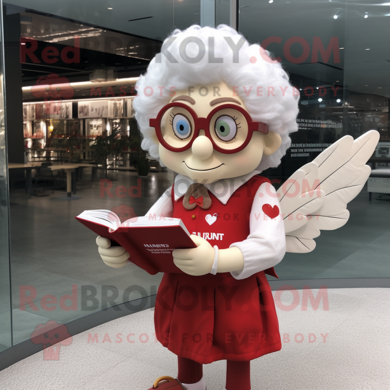 nan Cupid mascot costume character dressed with a Oxford Shirt and Reading glasses nan Cupid mascot costume character dressed with a Oxford Shirt and Reading glasses