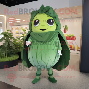 Olive Cabbage Leaf maskot...